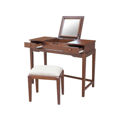 Vanity Table With Vanity Bench, Espresso