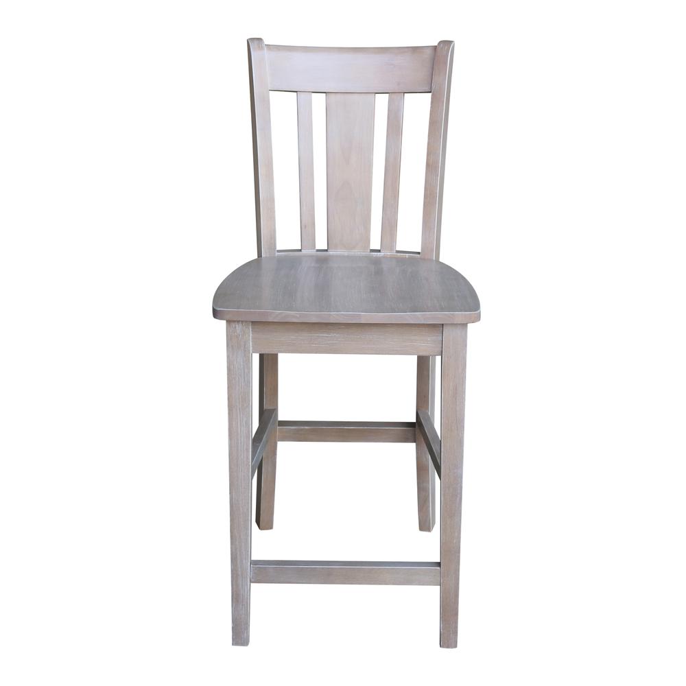 36" Round Pedestal Gathering Height Table With 2 San Remo Counter Height Stools