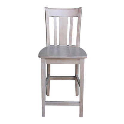 36" Round Pedestal Gathering Height Table With 2 San Remo Counter Height Stools