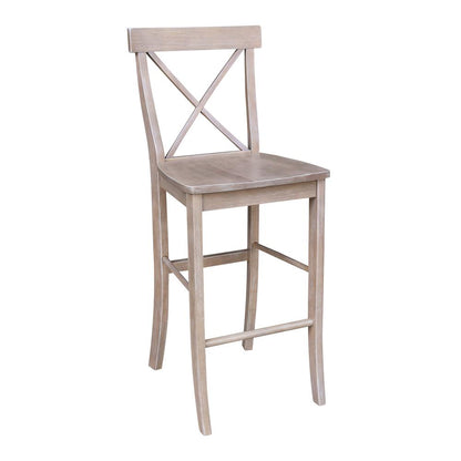36" Round Pedestal Bar Height Table With 2 X-Back  Bar Height Stools