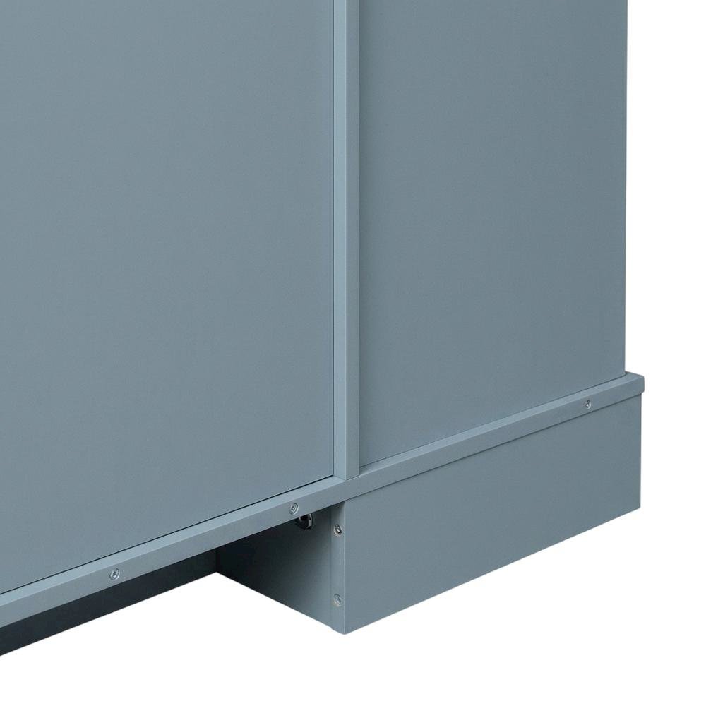 Ocean Blue Hardwood Entertainment Stand with 2 Doors