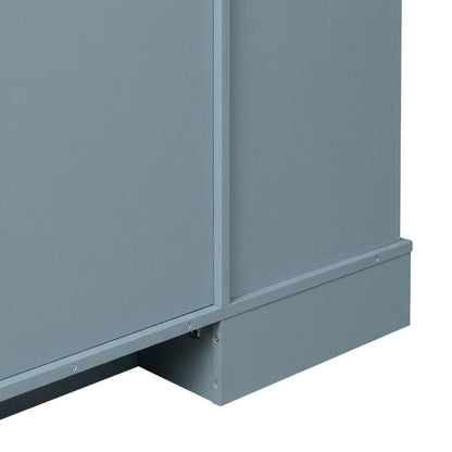 Ocean Blue Hardwood Entertainment Stand with 2 Doors