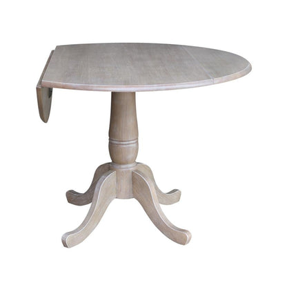 42" Round Dual Drop Leaf Pedestal Table - 29.5"H