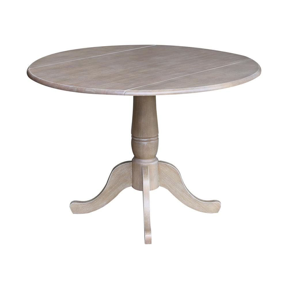 42" Round Dual Drop Leaf Pedestal Table - 29.5"H