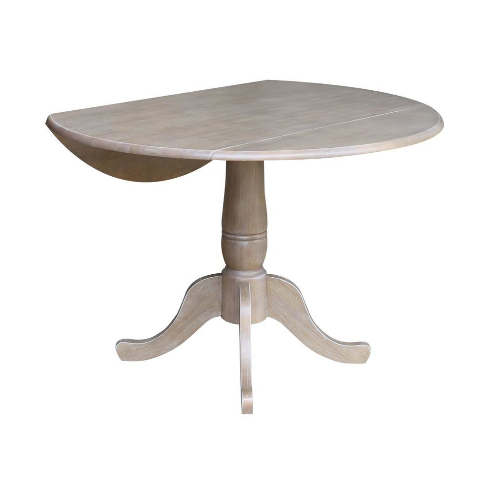 42" Round Dual Drop Leaf Pedestal Table - 29.5"H