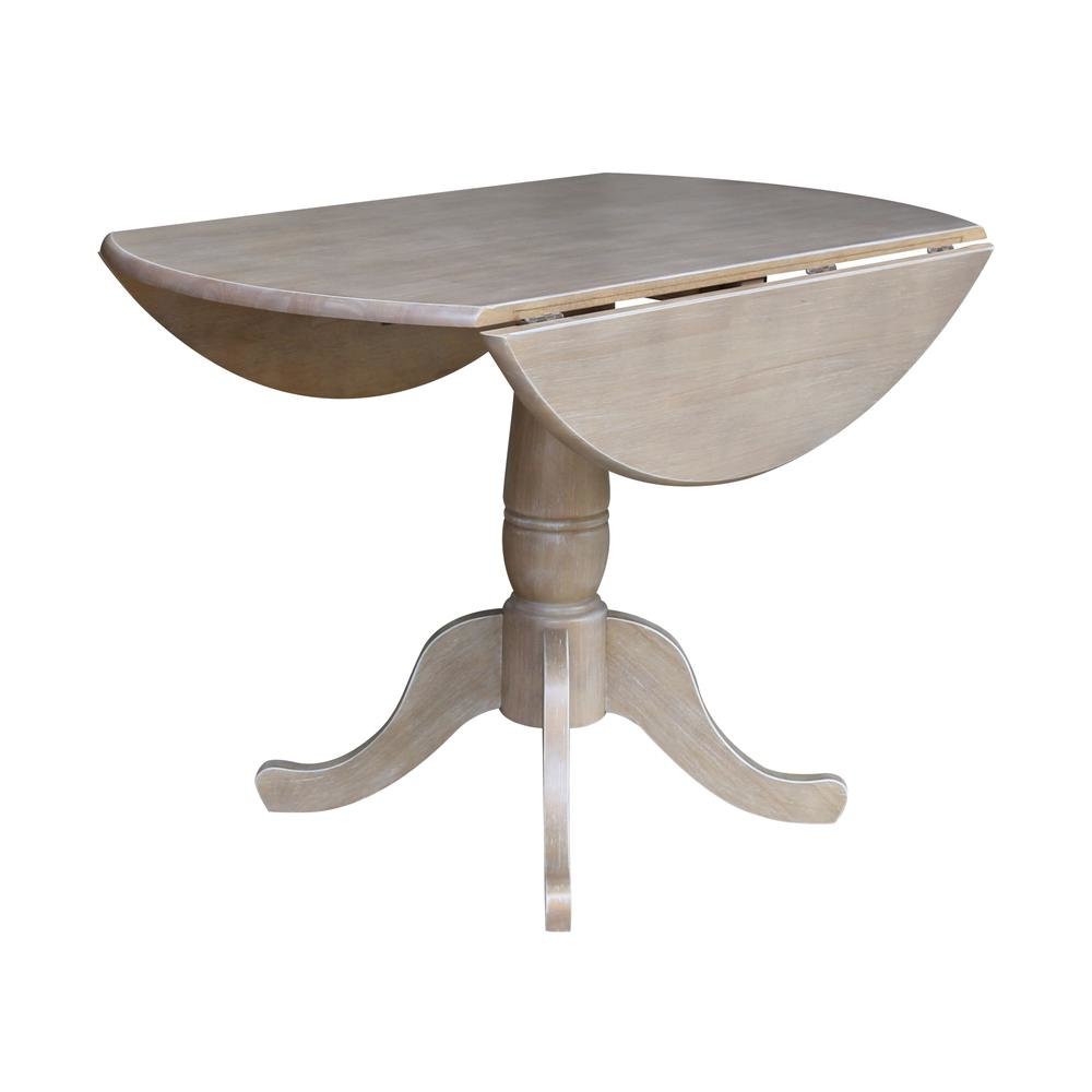 42" Round Dual Drop Leaf Pedestal Table - 29.5"H