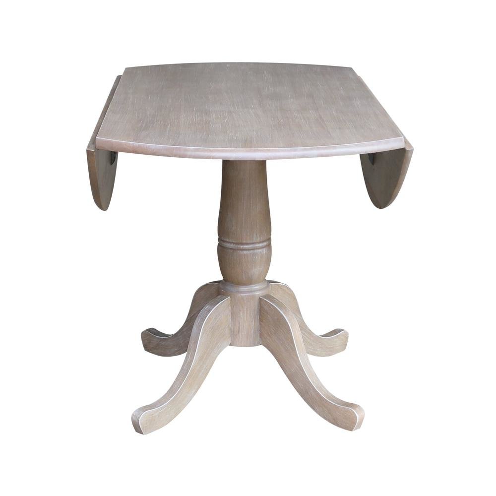 42" Round Dual Drop Leaf Pedestal Table - 29.5"H