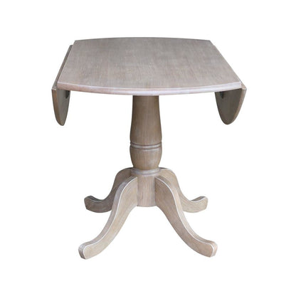 42" Round Dual Drop Leaf Pedestal Table - 29.5"H