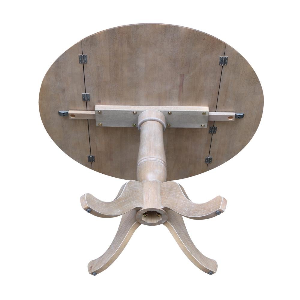 42" Round Dual Drop Leaf Pedestal Table - 29.5"H