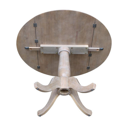 42" Round Dual Drop Leaf Pedestal Table - 29.5"H
