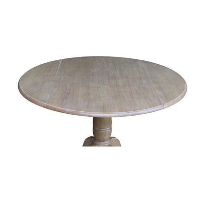 42" Round Dual Drop Leaf Pedestal Table - 29.5"H