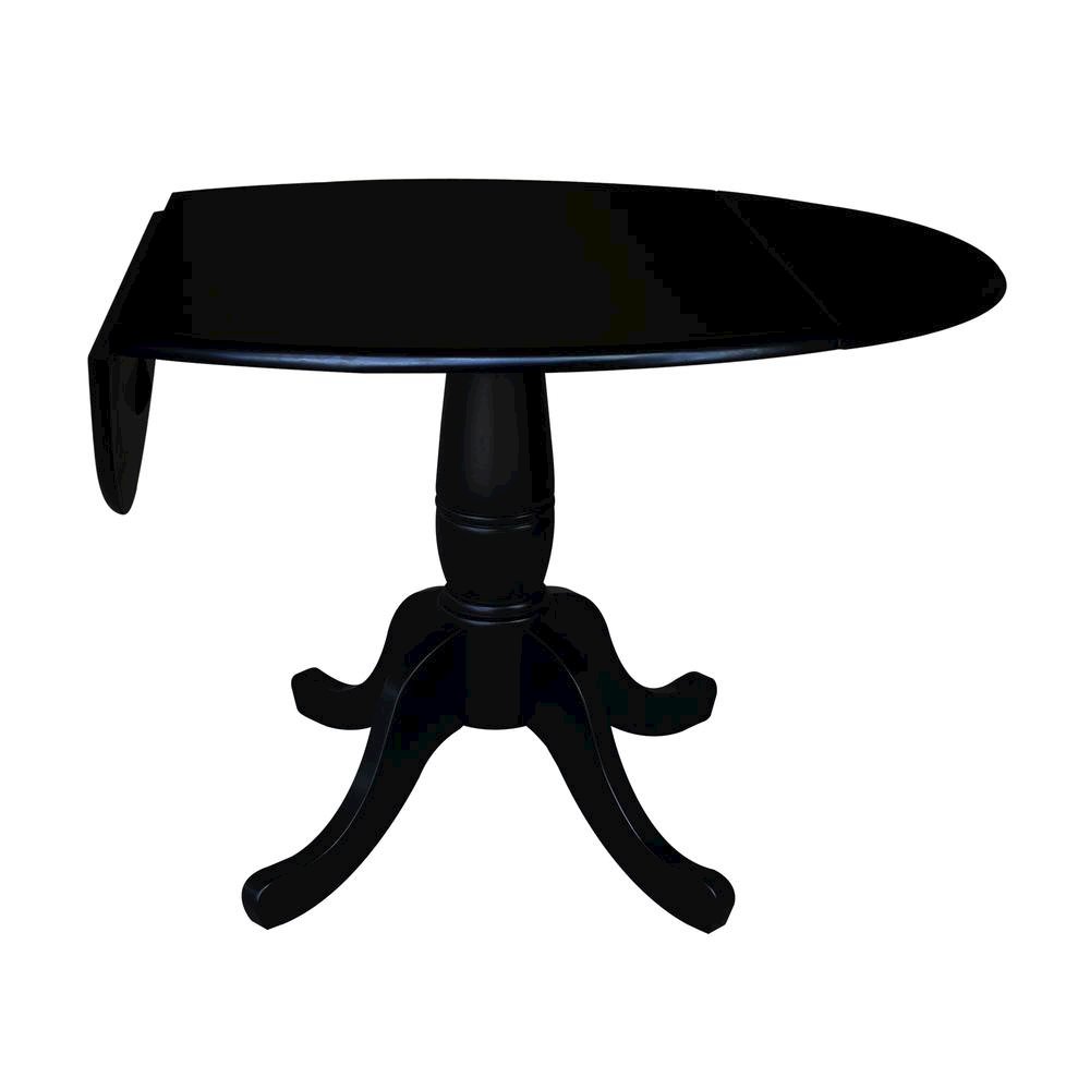 42" Round Dual Drop Leaf Pedestal Table,  29.5"H