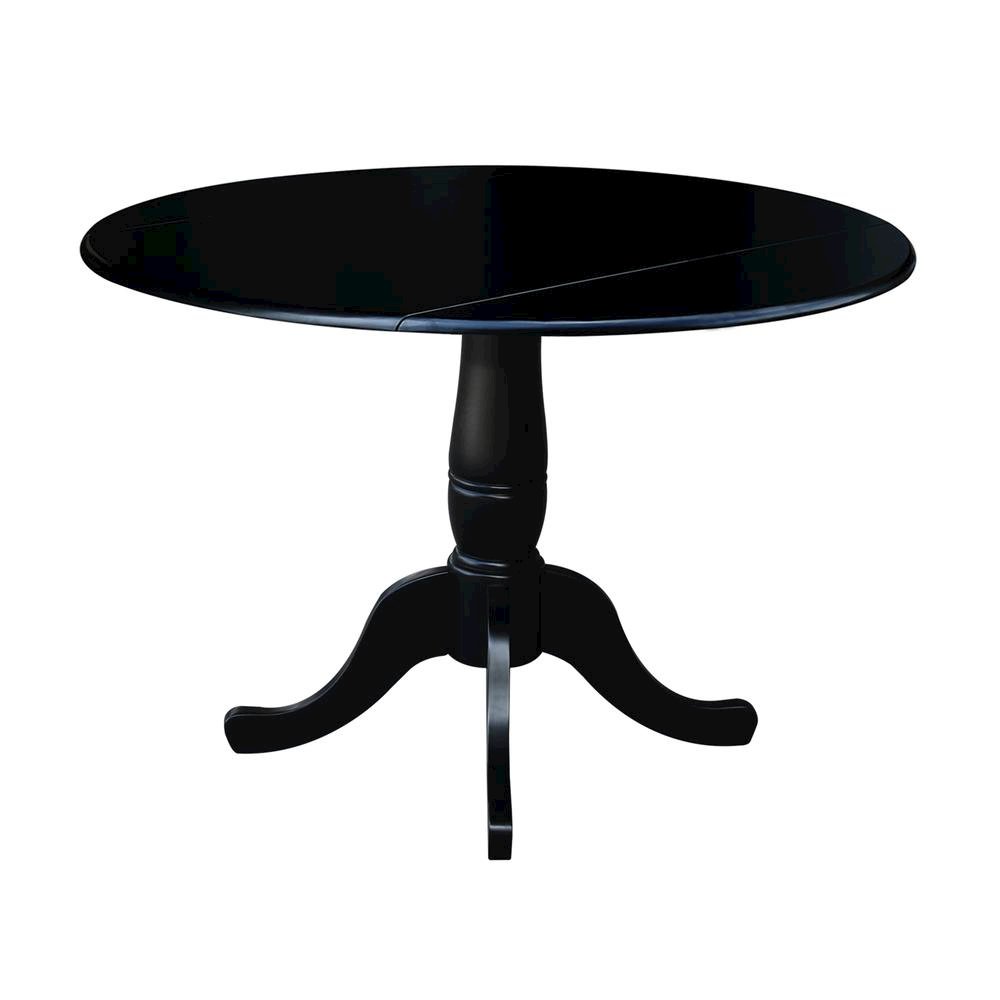 42" Round Dual Drop Leaf Pedestal Table,  29.5"H