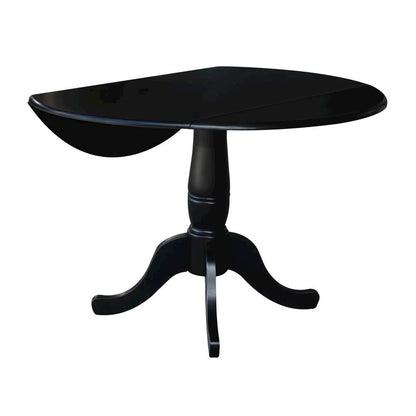 42" Round Dual Drop Leaf Pedestal Table,  29.5"H