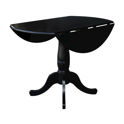 42" Round Dual Drop Leaf Pedestal Table,  29.5"H