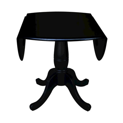 42" Round Dual Drop Leaf Pedestal Table,  29.5"H