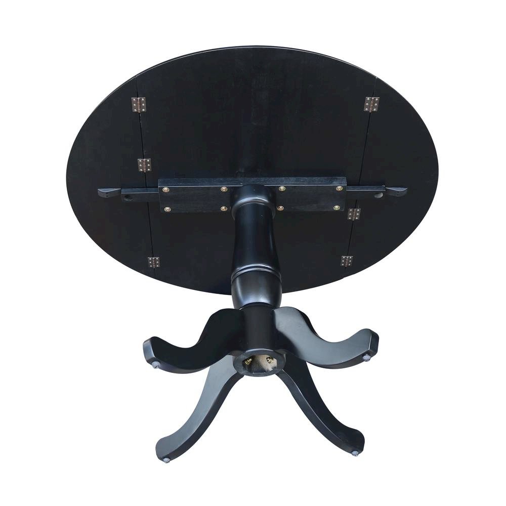 42" Round Dual Drop Leaf Pedestal Table,  29.5"H