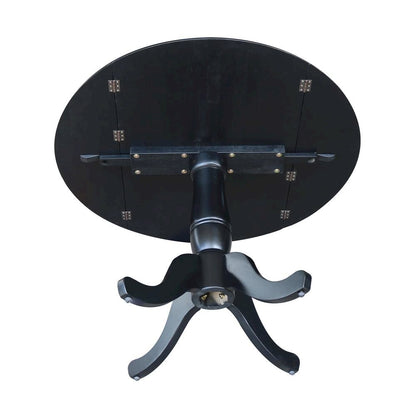 42" Round Dual Drop Leaf Pedestal Table,  29.5"H