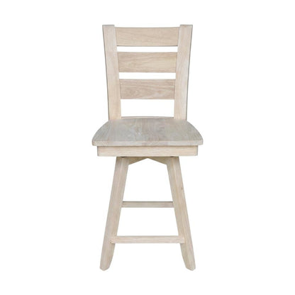 Unfinished Counter Height Stool with Swivel and Auto Return for Kitchen Bar