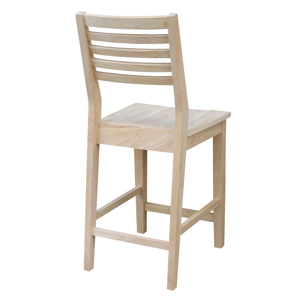 Aspen Counter height Slat Stool - 24" Seat Height, Unfinished