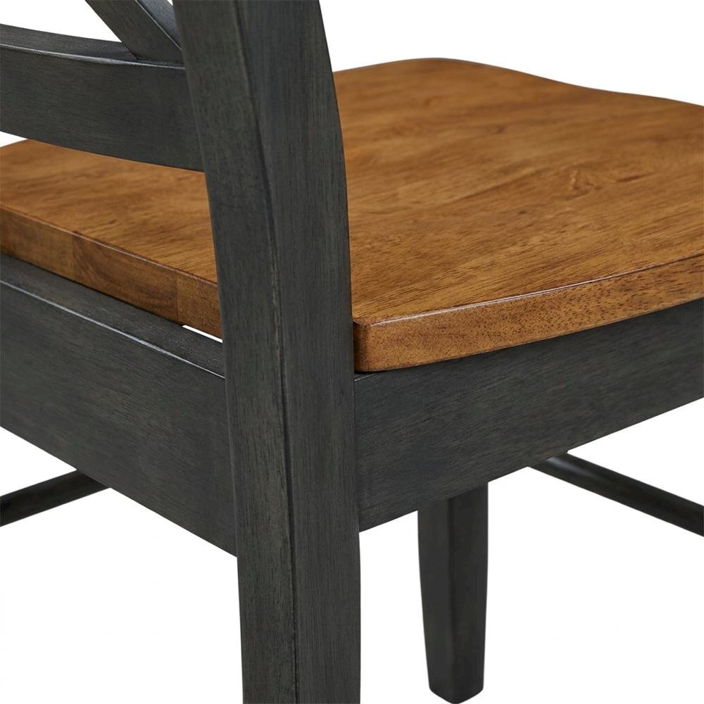 Hardwood X-Back Dining Chairs with Solid Wood Seat for Dining Room, Set of 2