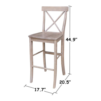 36" Round Pedestal Bar Height Table With 2 X-Back  Bar Height Stools