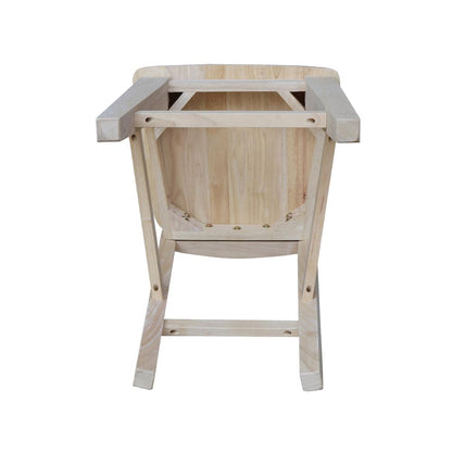 Canyon Collection Solid Back Counter height Stool - 24" Seat Height, Unfinished
