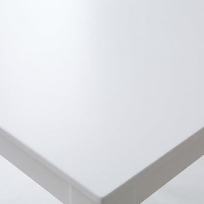 Counter Height Outdoor Dining Table with Solid Wood Top in White