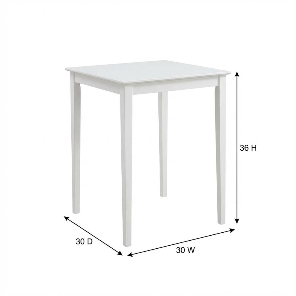 Counter Height Outdoor Dining Table with Solid Wood Top in White