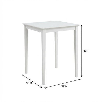 Counter Height Outdoor Dining Table with Solid Wood Top in White