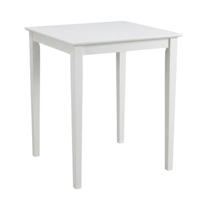 Counter Height Outdoor Dining Table with Solid Wood Top in White