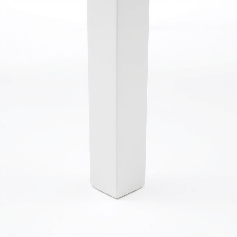 Counter Height Outdoor Dining Table with Solid Wood Top in White