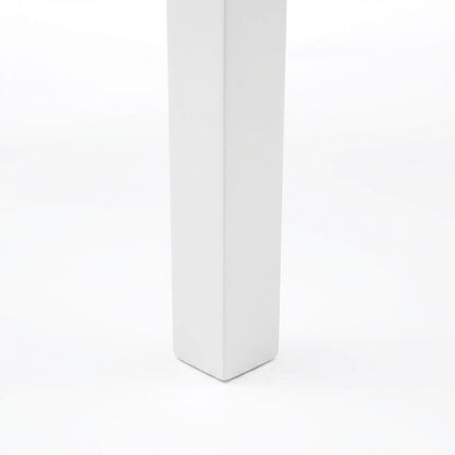 Counter Height Outdoor Dining Table with Solid Wood Top in White