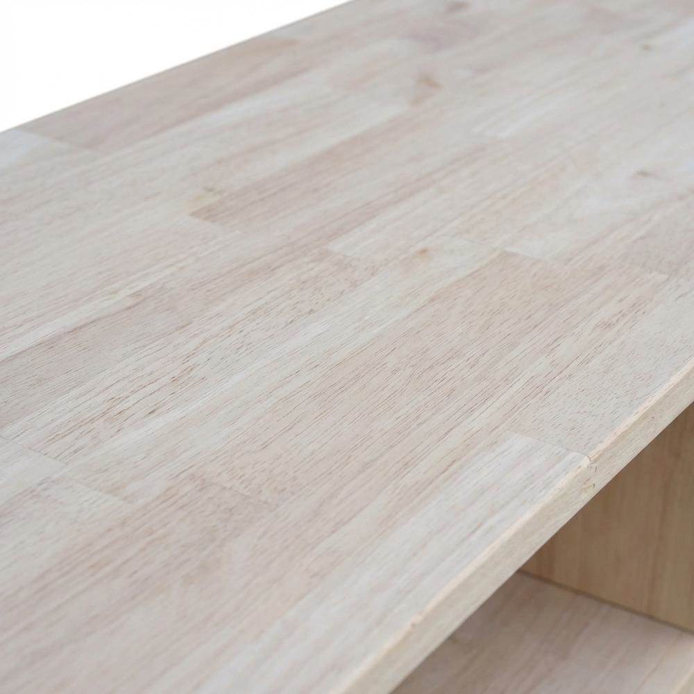 Unfinished Hardwood TV Stand with Spacious Surface for Modern Living