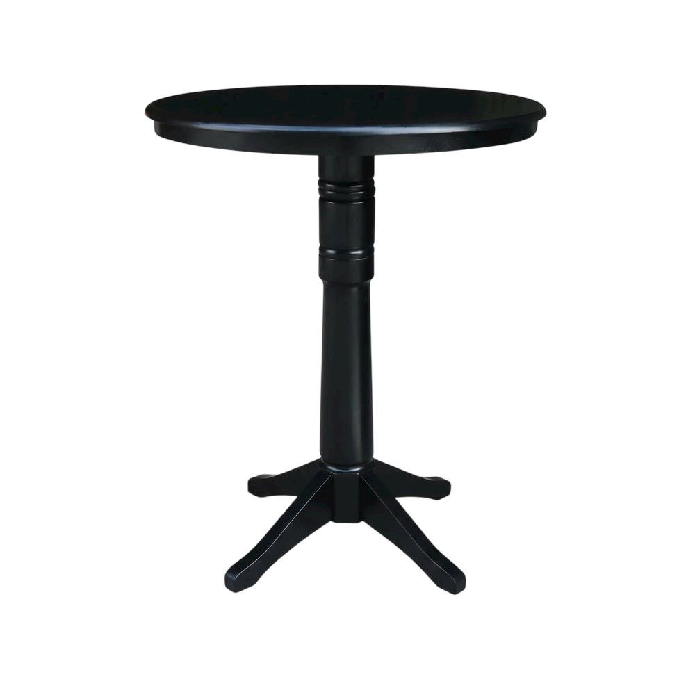 Black 36-Inch Round Pedestal Table with Sturdy Design and Elegant Finish