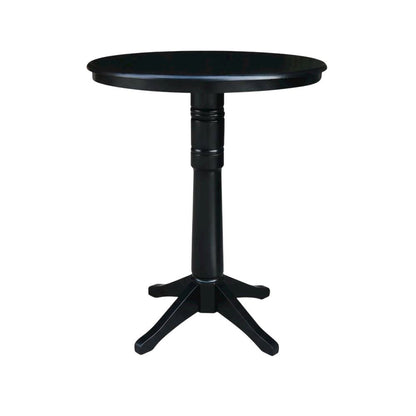 Black 36-Inch Round Pedestal Table with Sturdy Design and Elegant Finish