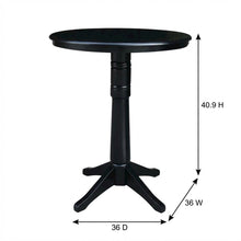 Black 36-Inch Round Pedestal Table with Sturdy Design and Elegant Finish