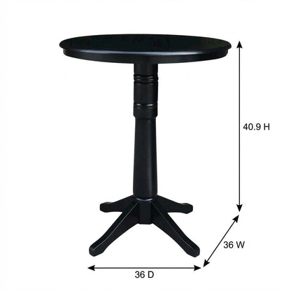 Black 36-Inch Round Pedestal Table with Sturdy Design and Elegant Finish