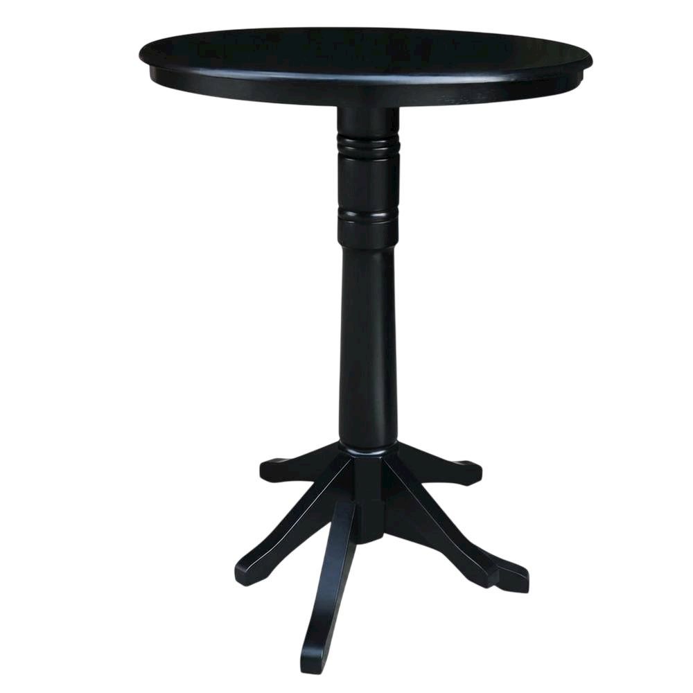 Black 36-Inch Round Pedestal Table with Sturdy Design and Elegant Finish