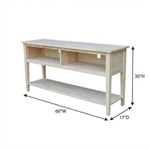 Unfinished Hardwood TV Stand with Spacious Surface for Modern Living