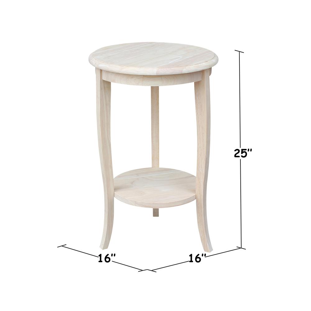 Cambria Round End Table, Unfinished
