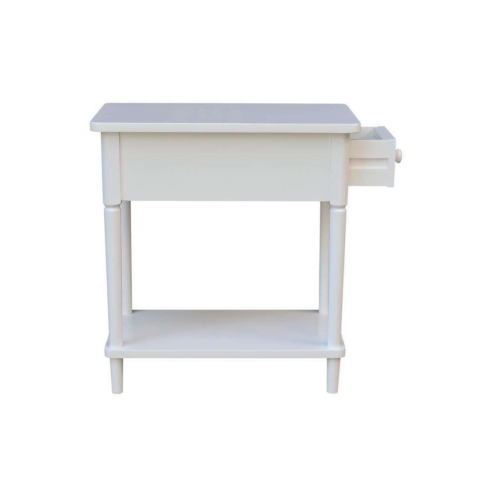 Solid Wood Narrow Side Table in White