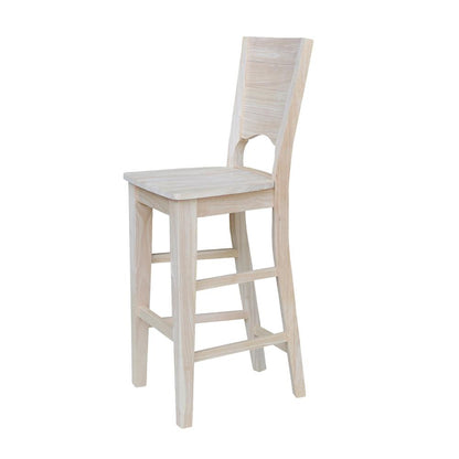 Canyon Collection Solid Back Bar height Stool - 30" Seat Height, Unfinished