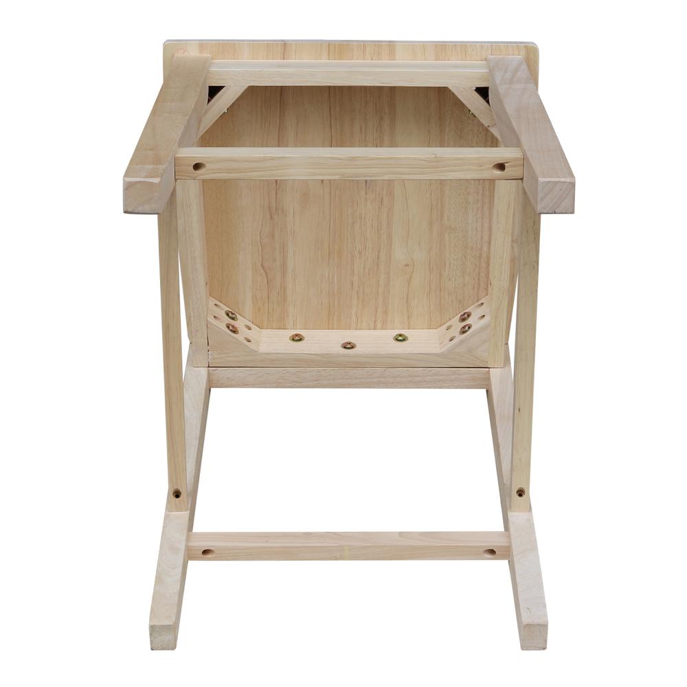 Aspen Counter height Slat Stool - 24" Seat Height, Unfinished