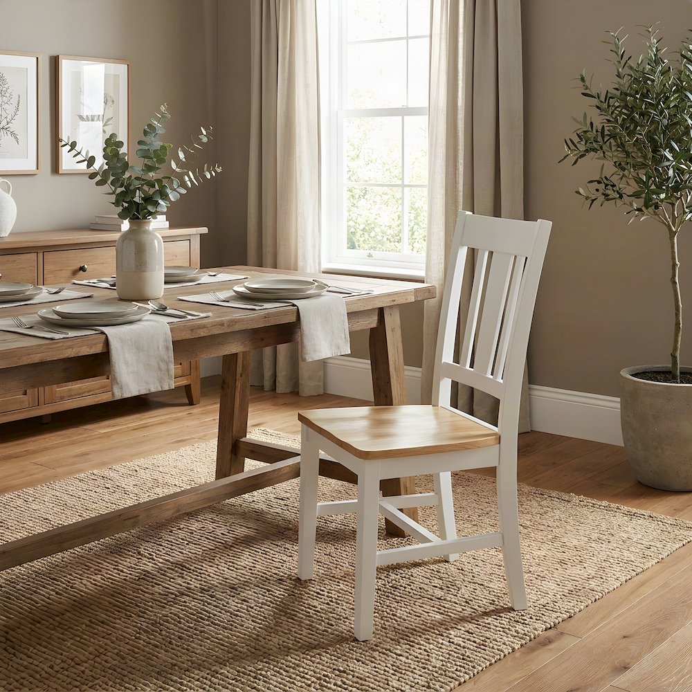San Remo Solid Hardwood Splatback Kitchen and Dining Chairs, Set of 2