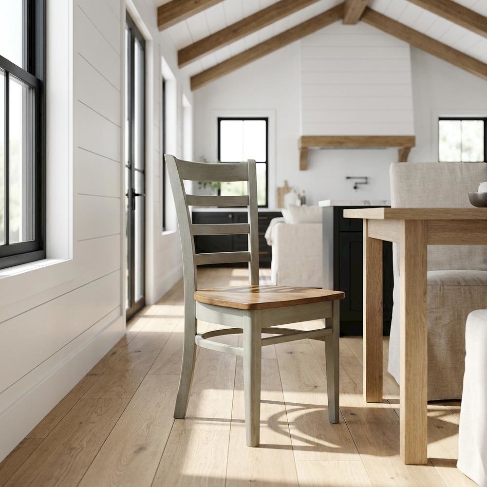 Hardwood Side Chair with Wipe-Clean Seat for Living Room or Dining