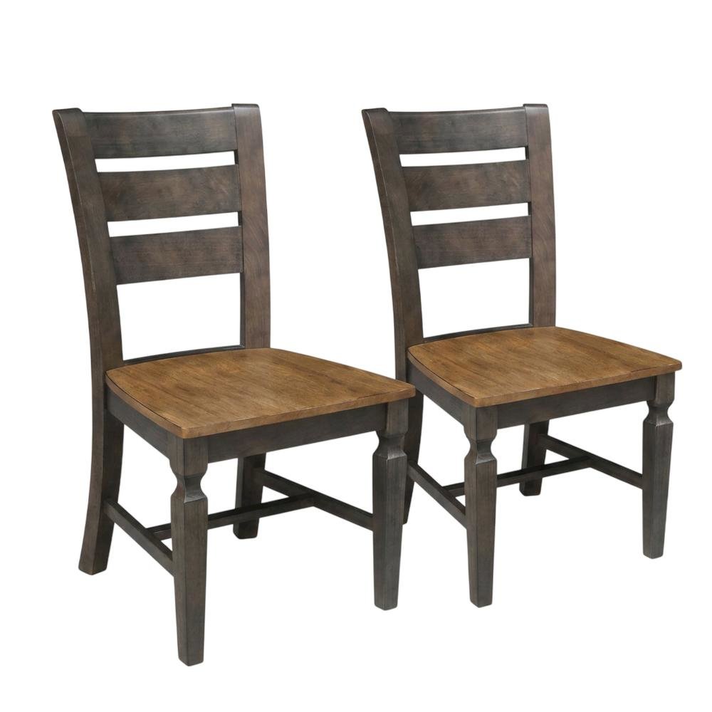 Solid Wood Ladderback Farmhouse Dining Chairs for Dining Room, Set of 2