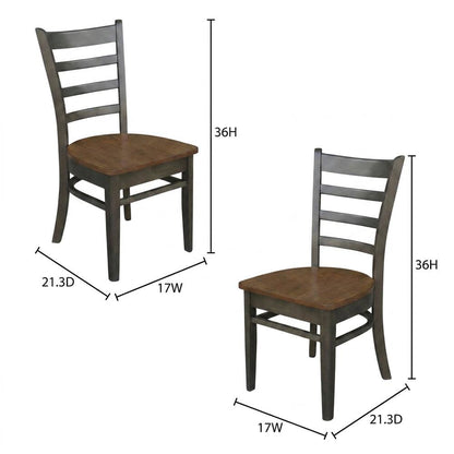 Solid Hardwood Farmhouse Dining Side Chairs, Set of 2