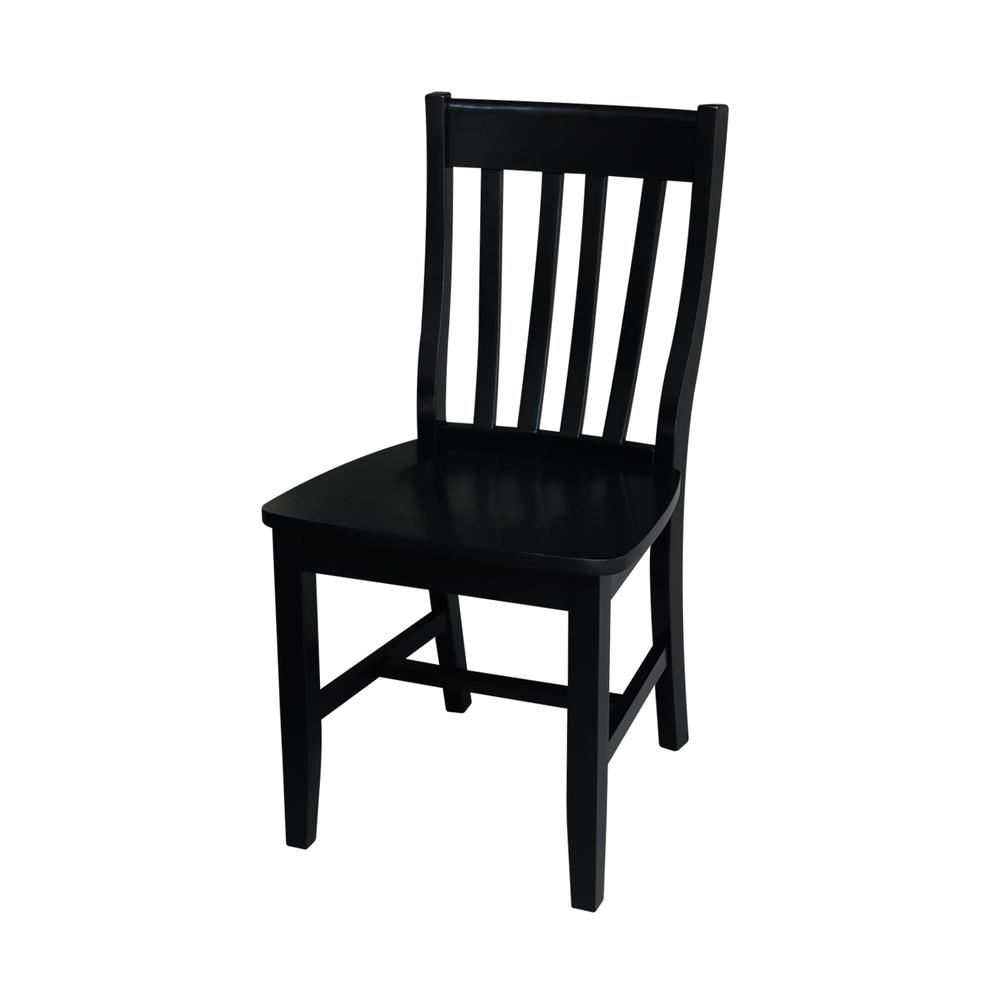 Set of Two Cafe Chairs, Black