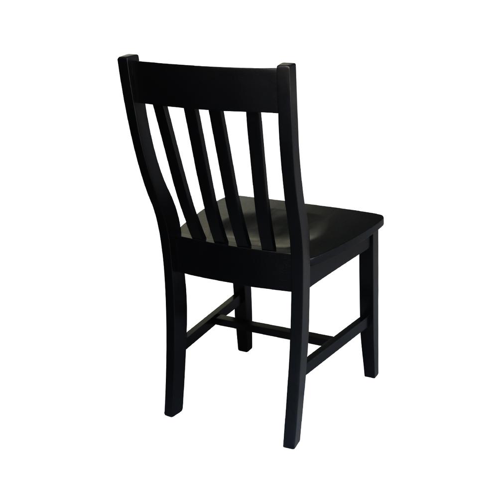 Set of Two Cafe Chairs, Black